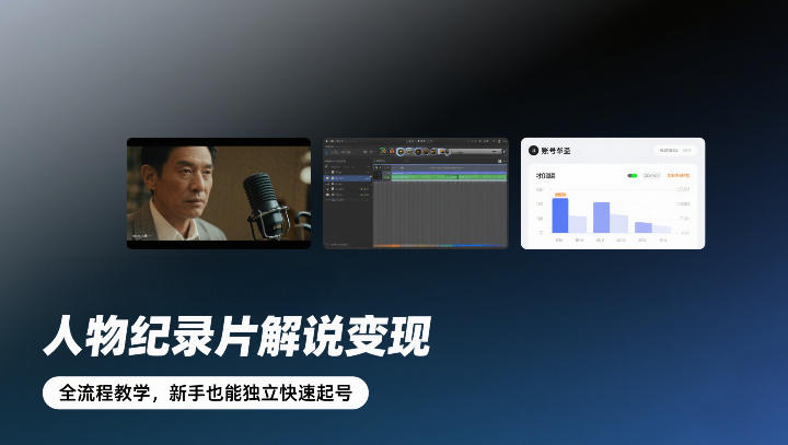 人物纪录片解说变现，全流程教学，新手也能独立快速起号-萤火虫教育