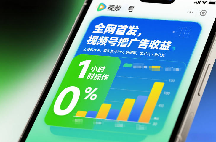 全网首发，视频号撸广告收益，无任何成本，每天操作1个小时即可，收益几十到几张-亮剑学堂