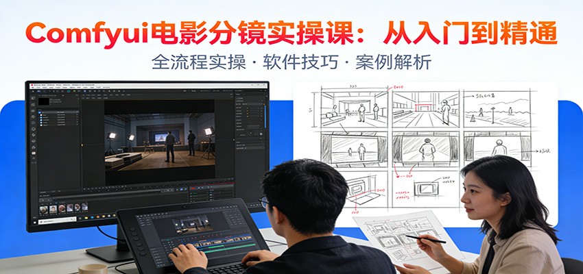图片[1]-ComfyUI电影分镜实操课：分镜一致性，全流程AI视频制作，零基础也能做专业分镜-萤火虫教育