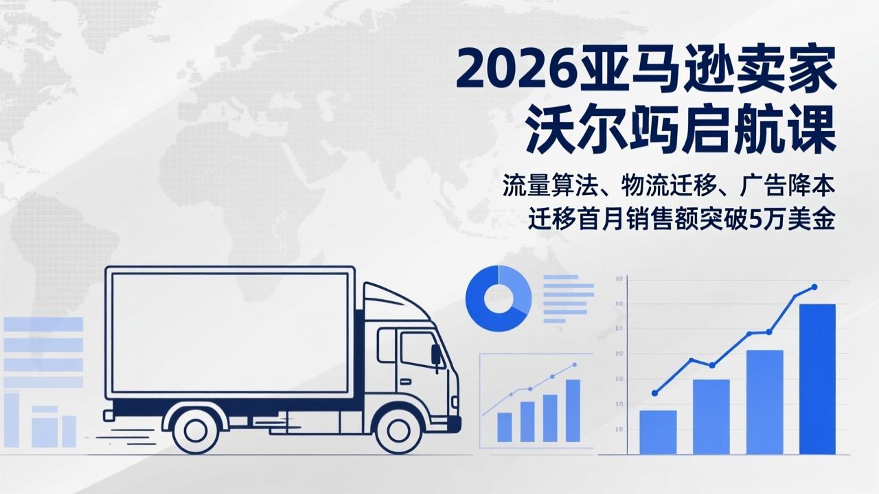2026亚马逊卖家沃尔玛启航课，流量算法、物流迁移、广告降本，迁移首月销售额突破5万美金-萤火虫教育