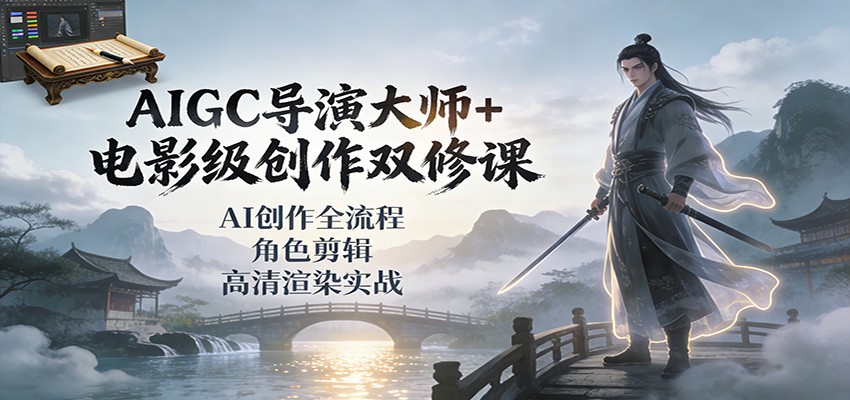 AIGC导演大师+电影级创作双修课：AI创作全流程、角色剪辑、高清渲染实战-萤火虫教育