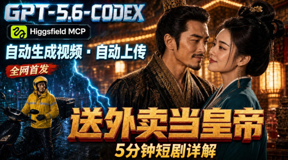 GPT-5.6 Codex+Higgsfield MCP：一条指令生成5分钟短剧并自动上传YouTube-极光库