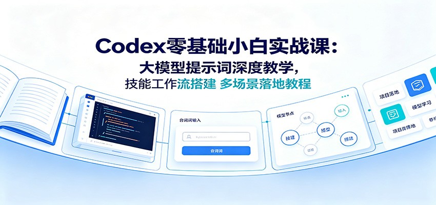 Codex零基础小白实战课：大模型提示词深度教学，技能工作流搭建多场景落地教程-极光库