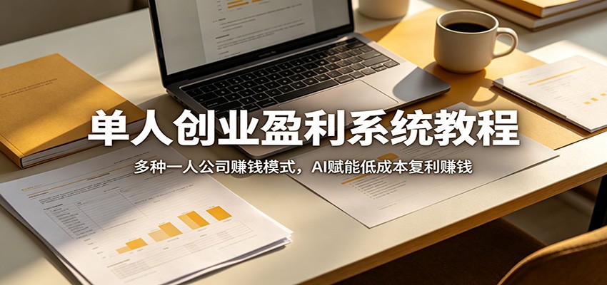 图片[1]-单人创业盈利系统教程：多种一人公司赚钱模式，AI赋能低成本复利赚钱-极光库
