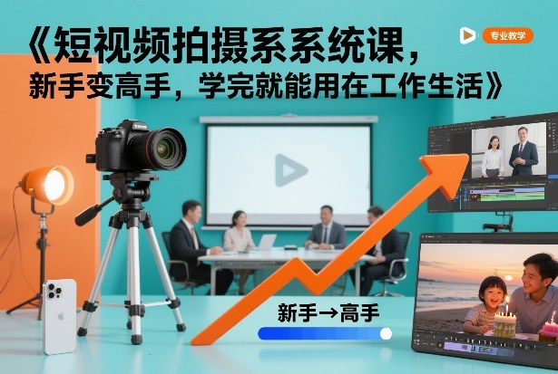 短视频拍摄系统课，新手变高手，学完就能用在工作生活-亮剑学堂