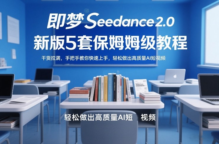 即梦Seedance2.0新版5套保姆级教程，干货拉满，手把手教你快速上手，轻松做出高质量AI短视频-迷胡学堂