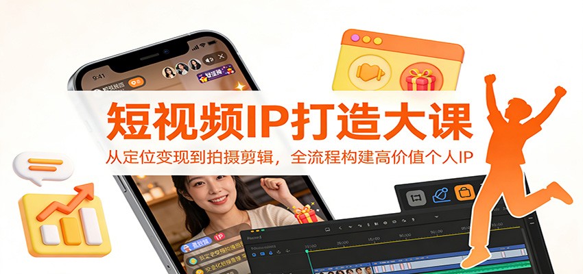 图片[1]-短视频IP打造大课：从定位变现到拍摄剪辑，全流程构建高价值个人IP-亮剑学堂