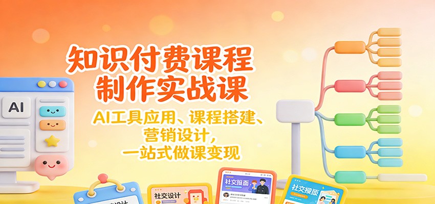 知识付费课程制作实战课：AI工具应用 、课程搭建、营销设计，一站式做课变现-萤火虫教育