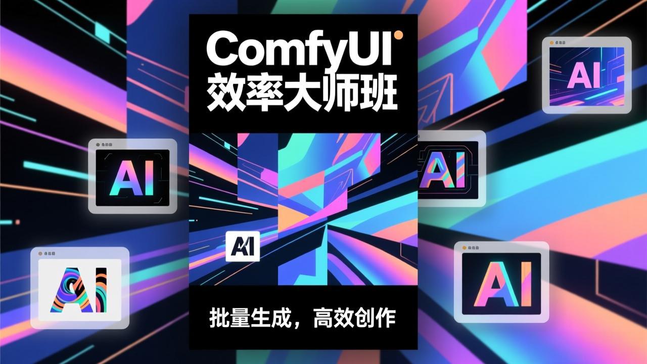 ComfyUI效率大师班：工作流搭建，批量生成，将个人AI出图效率提升5-10倍，月接单收入1-3万-亮剑学堂