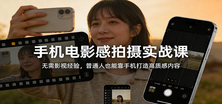 手机电影感拍摄实战课：无需影视经验，普通人也能靠手机打造高质感内容-萤火虫教育