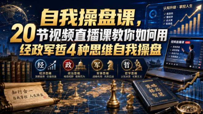 自我操盘课：20节视频直播课教你用经政军哲四种思维操盘人生