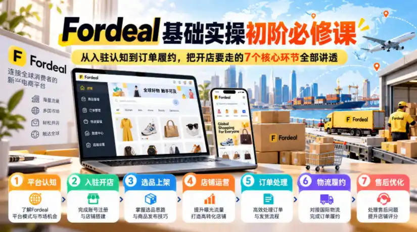 Fordeal基础实操初阶必修课,从入驻到履约的7大核心环节全讲透-极光库