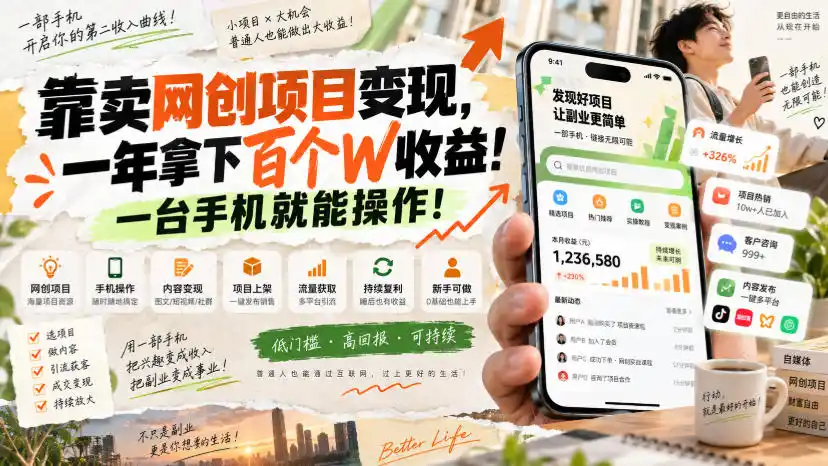 网创小程序虚拟资料变现,一部手机0成本启动,年入百万副业项目