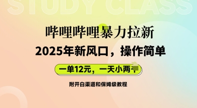 哔哩哔哩暴力拉新:2025年新风口,一单12元,一天数张(附开白渠道和保姆级教程)-极光库