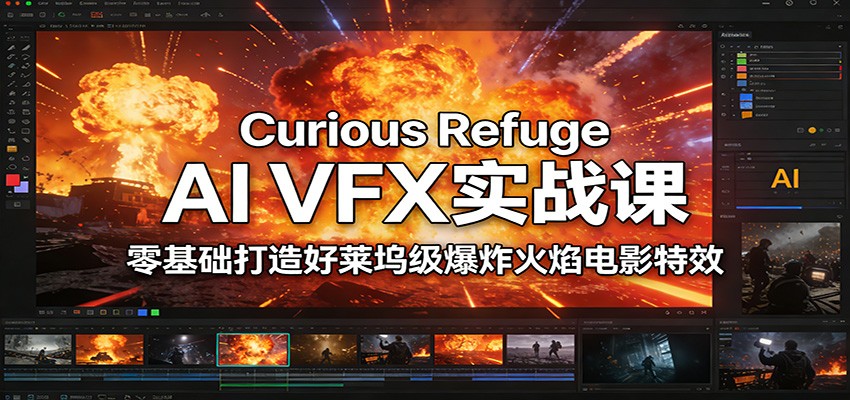 Curious Refuge AI VFX实战课,零基础打造好莱坞级爆炸火焰电影特效-萤火虫教育