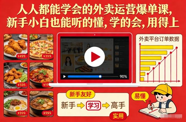 人人都能学会的外卖运营爆单课，新手小白也能听的懂，学的会，用得上-亮剑学堂